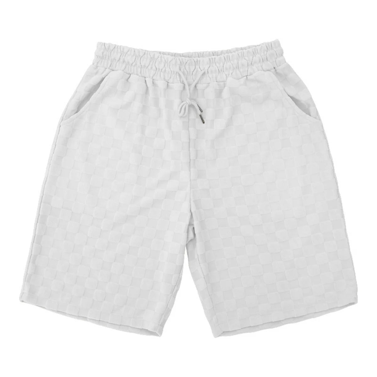 Schachbrettmuster Kurzarm-Shorts-Set