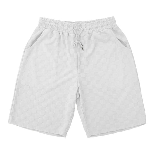 Schachbrettmuster Kurzarm-Shorts-Set