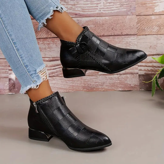 Damen Niedrig Absatz Stiefel Bequem
