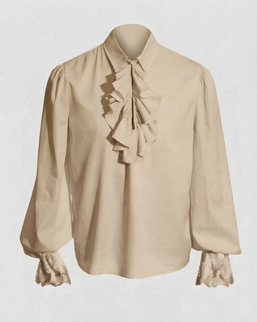 Damen Rüschbluse mit elegantem Kragenbereich Shop Nory