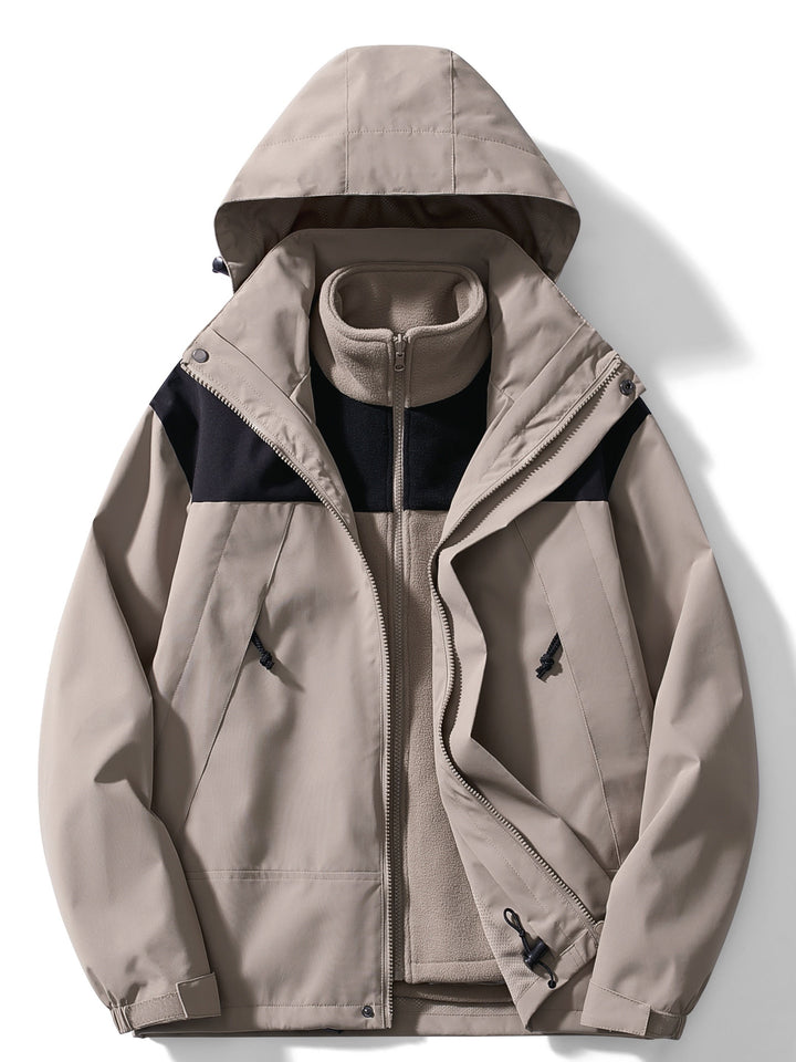3 in 1 Outdoor Jacke Wasserdicht Winddicht Abnehmbare Kapuze