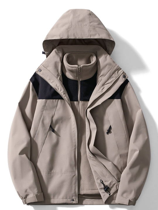 3 in 1 Outdoor Jacke Wasserdicht Winddicht Abnehmbare Kapuze
