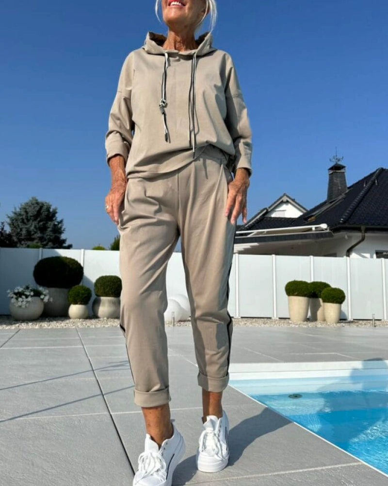 Shopnory | Zweiteilige Satz mit Damen Kapuzen Sweatshirt und Hosen