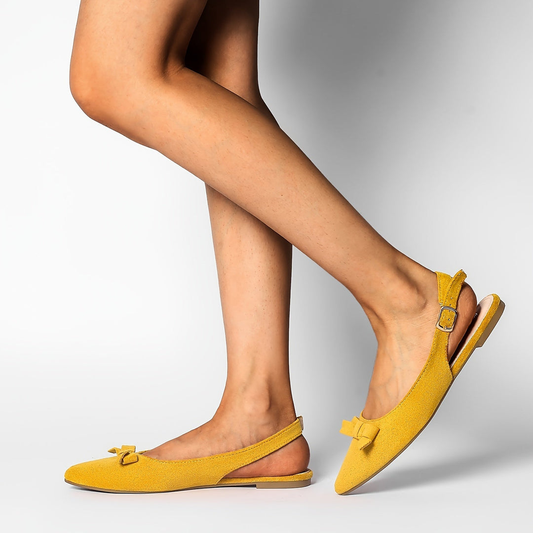 Flache Slingback Sandalen mit Schleife