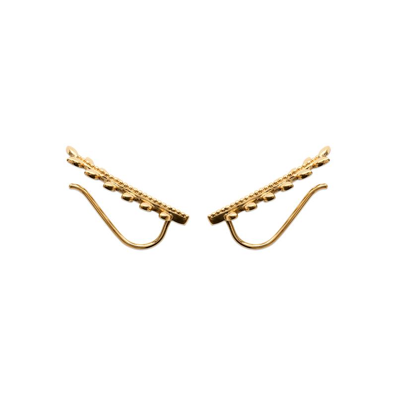 Ohrklemme / Ear Climber Blätter-Design 16K vergoldet | Shop Nory