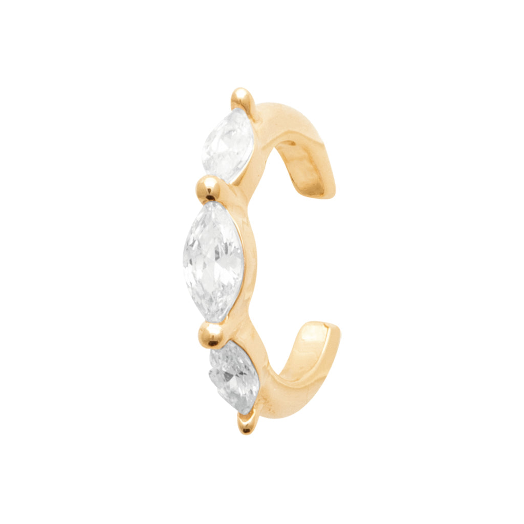 Ohr Manschette Ohrring mit Zirkonia - 16K Vergoldet | Shop Nory