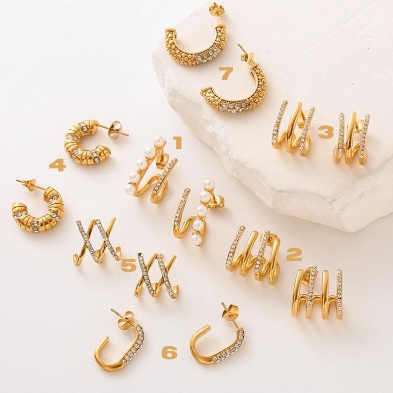 Ohrringe "Diamond" in Edelstahl - 24k vergoldet | Shop Nory