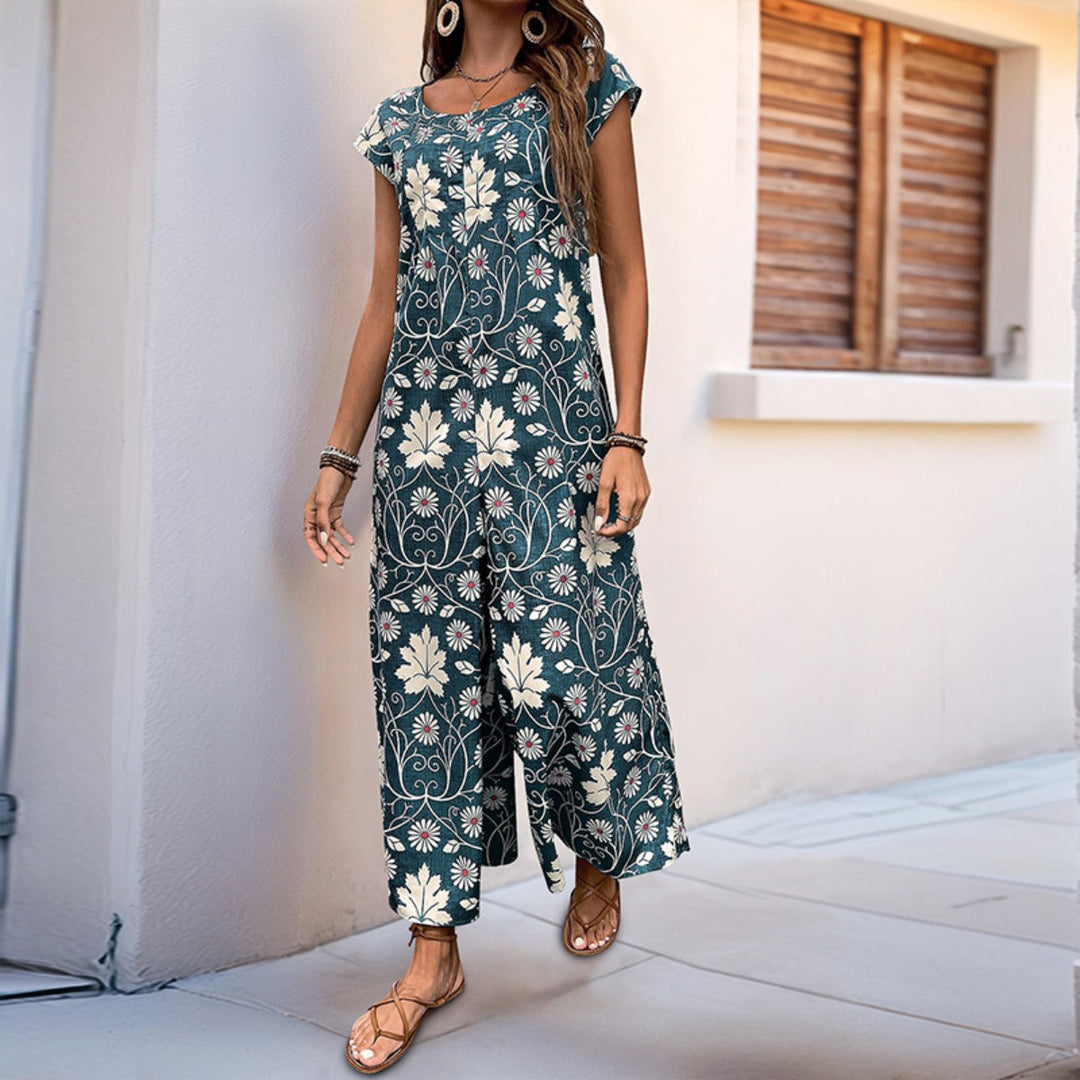 Lockerer Jumpsuit mit Blumendruck