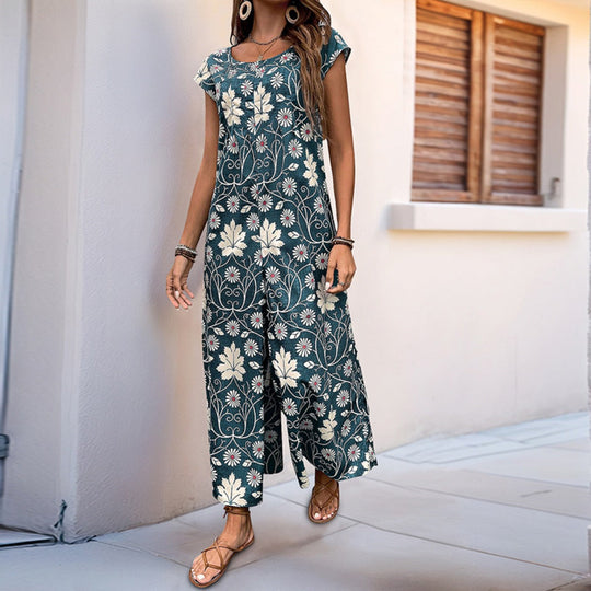 Lockerer Jumpsuit mit Blumendruck