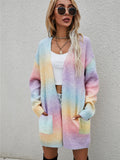 Engel Flügel Vollgröße Gefütterte Offene Vorderansicht Gradient Cardigan