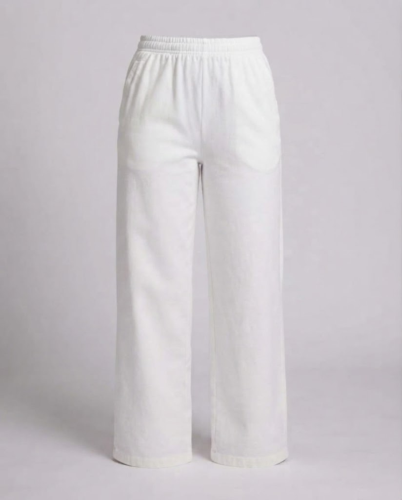 Damen Locker geschnittene Lounge‑Hose mit hohem Elastikbund und Eingrifftaschen Shop Nory