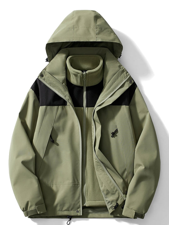 3 in 1 Outdoor Jacke Wasserdicht Winddicht Abnehmbare Kapuze