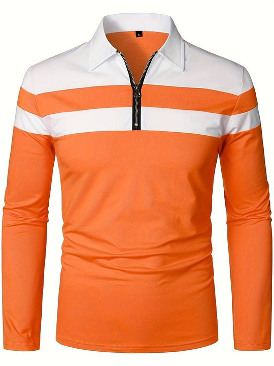 langärmliges poloshirt mit reißverschluss