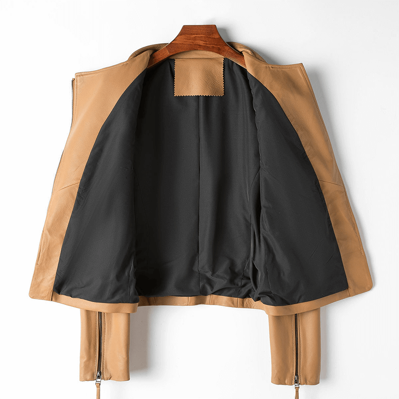 Damen Stilvolle Lederjacke