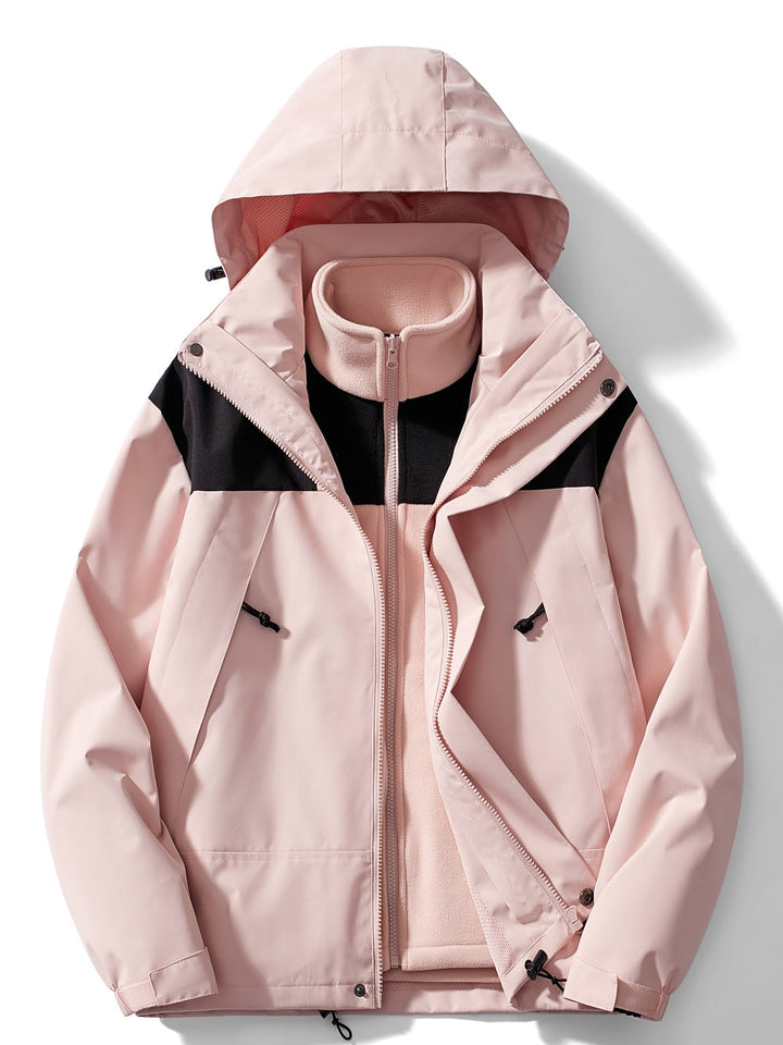 3 in 1 Outdoor Jacke Wasserdicht Winddicht Abnehmbare Kapuze