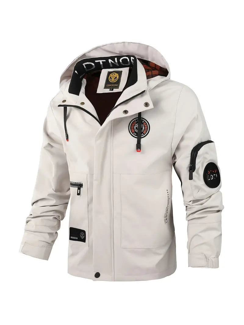 Leichte Herren Outdoor-Jacke, winddicht und wasserdicht mit Kapuze