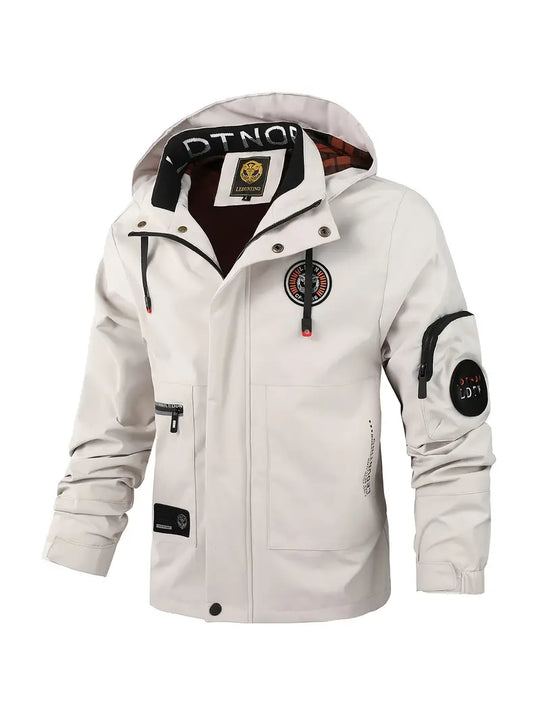 Leichte Herren Outdoor-Jacke, winddicht und wasserdicht mit Kapuze