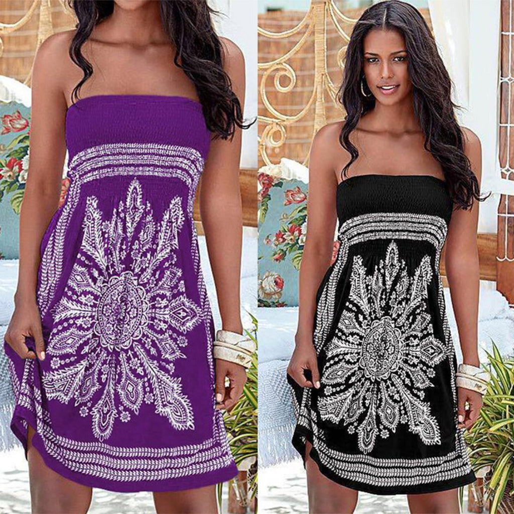 Bedrucktes Röhrentop-Kleid