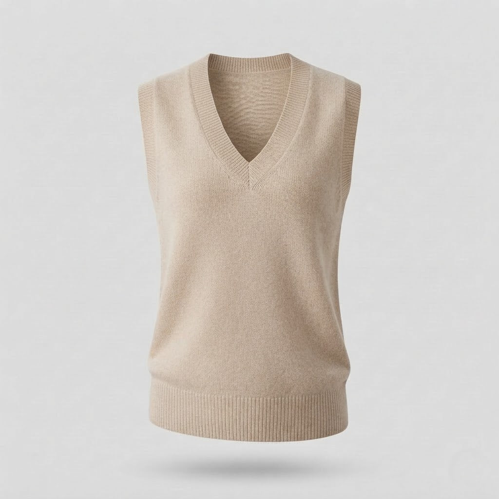 Damen Ärmellose Mohair‑Optik Longweste mit tiefem V‑Ausschnitt und weichem Fall Shop Nory
