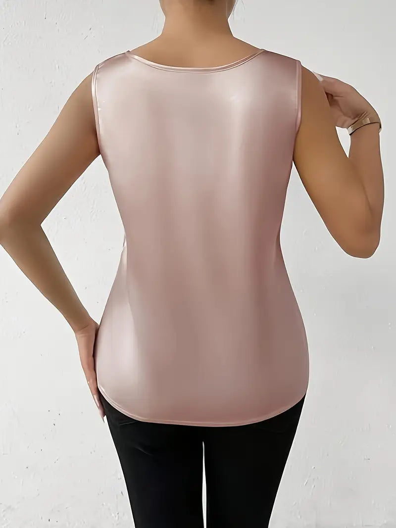 Shopnory | Satin Bluse mit Blumendetail für Damen