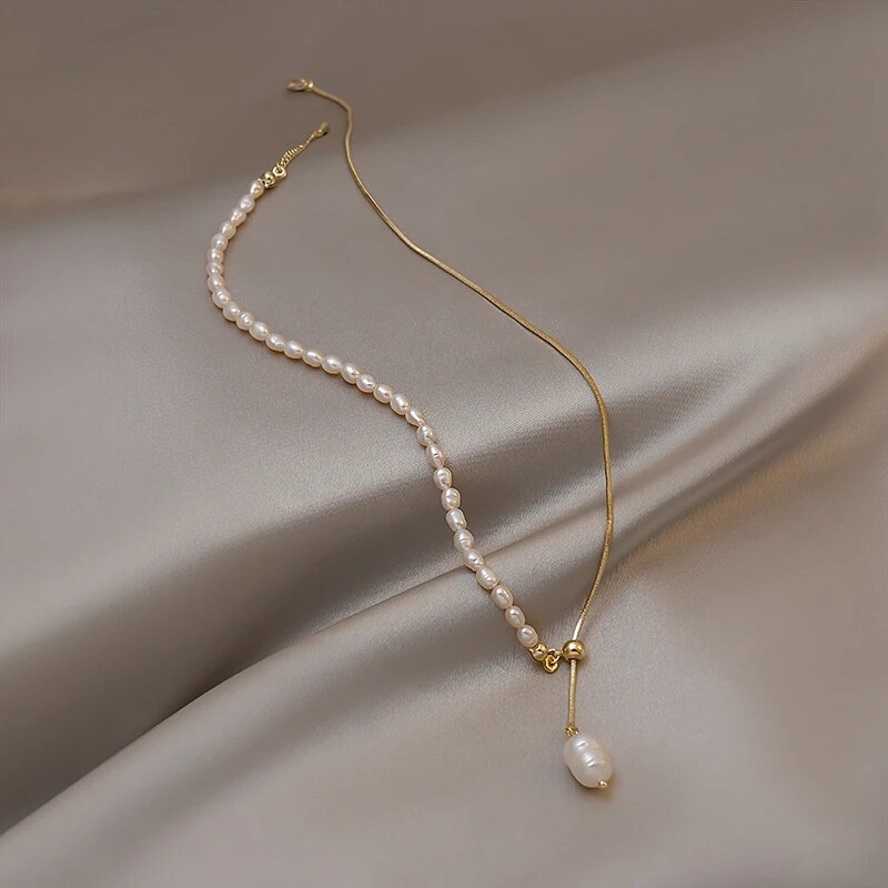 Elegante natürliche Barockperlen-Halskette | Shop Nory