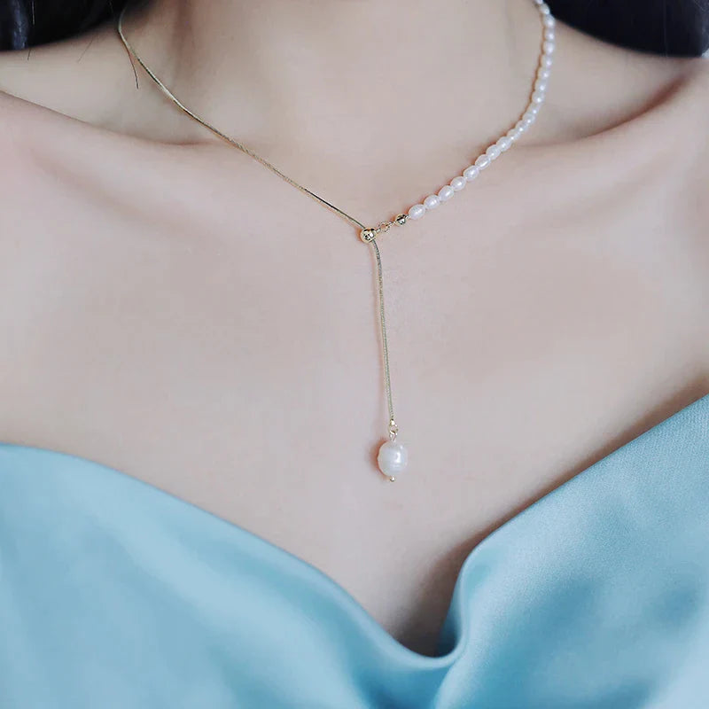 Elegante natürliche Barockperlen-Halskette | Shop Nory