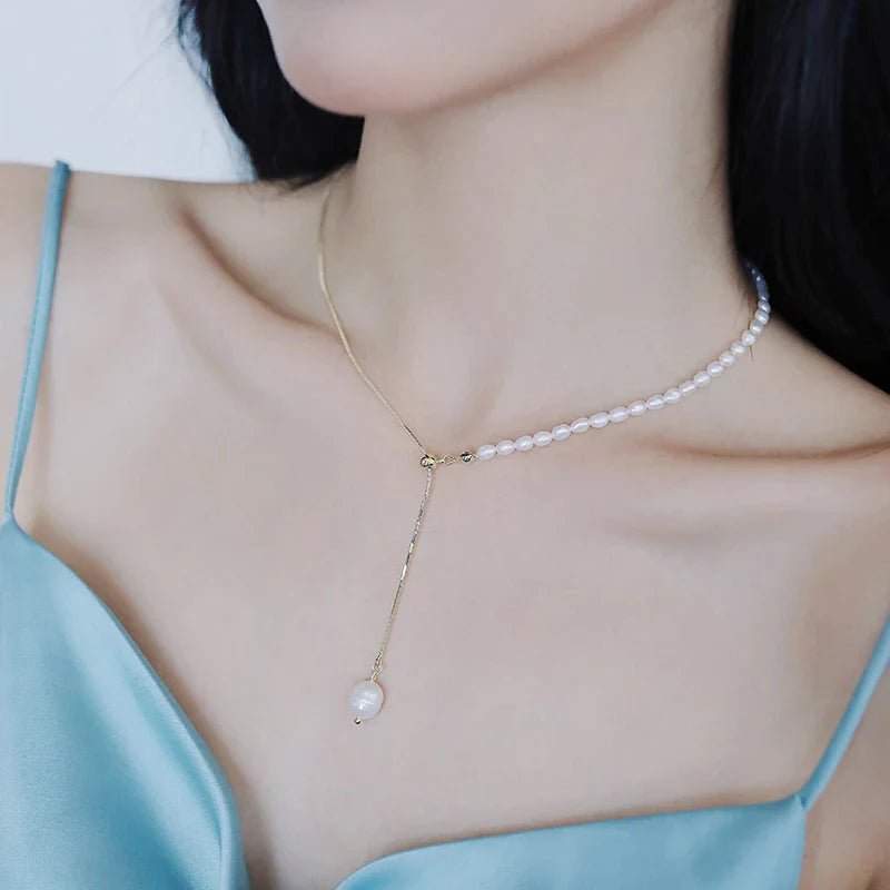 Elegante natürliche Barockperlen-Halskette | Shop Nory