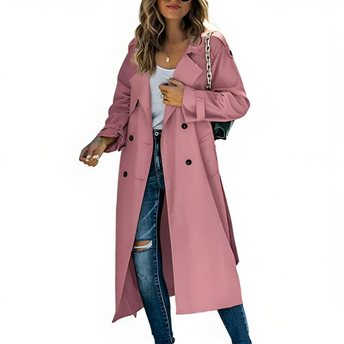 Eleganter Damen-Trenchcoat mit Revers und Gürtel