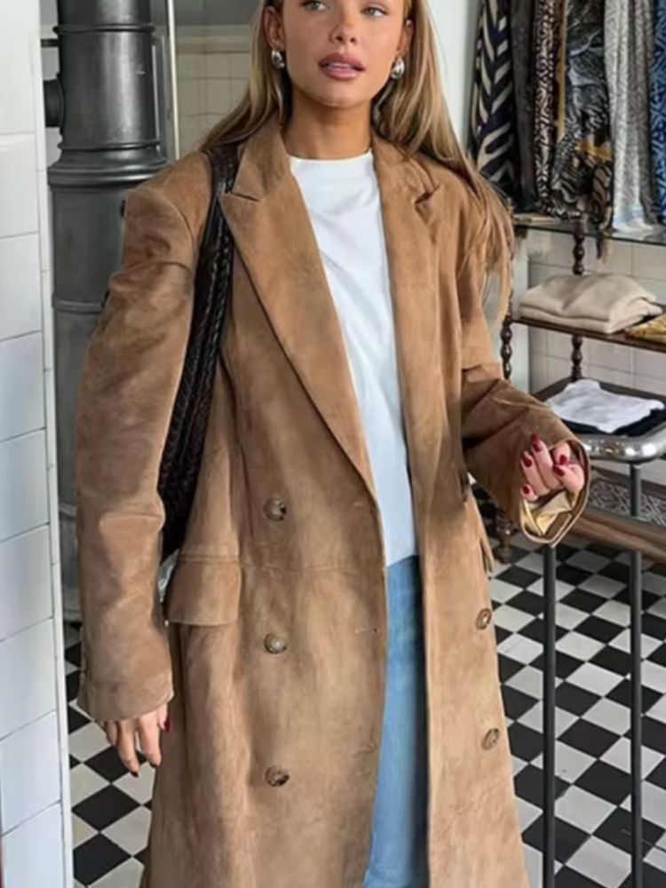 Vegan leder mantel für Frauen Emilie