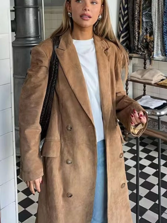 Vegan leder mantel für Frauen Emilie