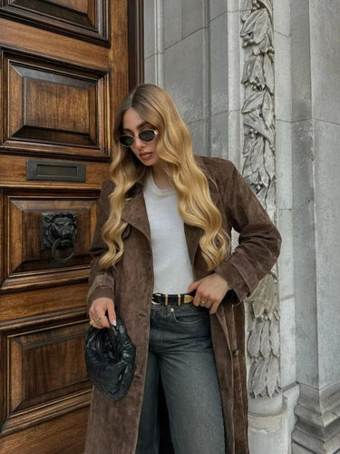 Vegan leder mantel für Frauen Emilie
