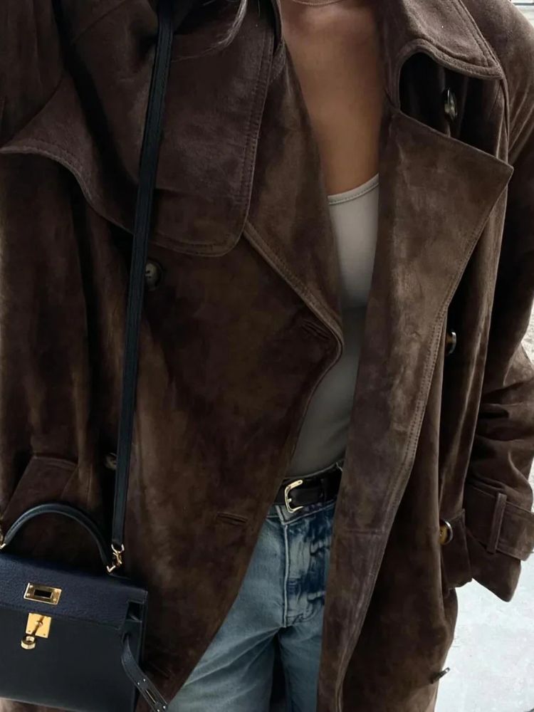 Vegan leder mantel für Frauen Emilie