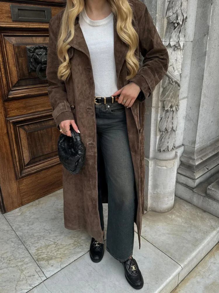 Vegan leder mantel für Frauen Emilie