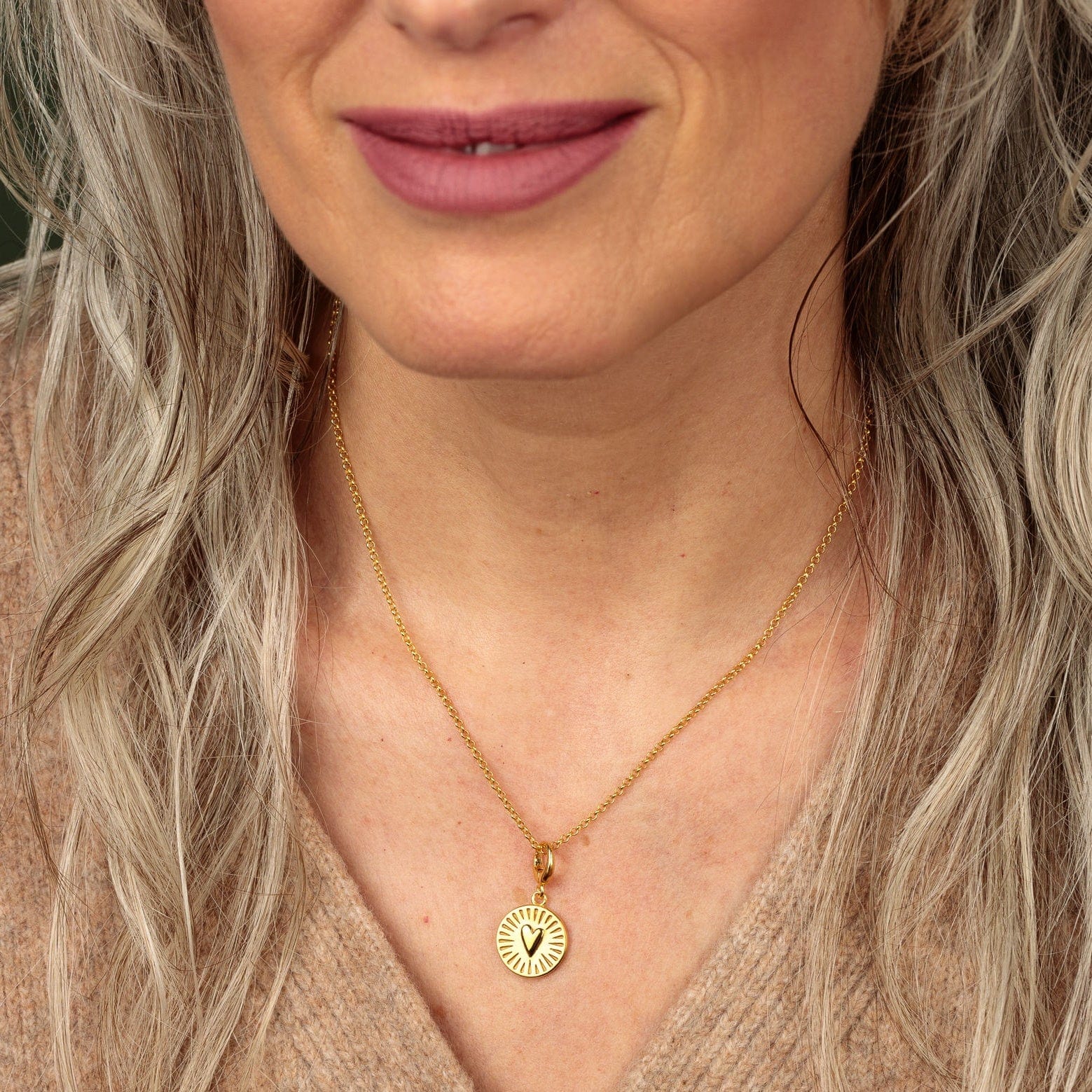 Gold Du hast mein Herz Charm Halskette | Shop Nory