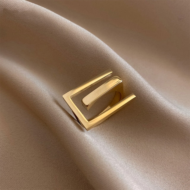 Exaggeration Titanstahl Geometrischer Ring | Shop Nory