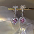 Exquisite Herzförmige Funkelnde Stecker Ohrringe | Shop Nory