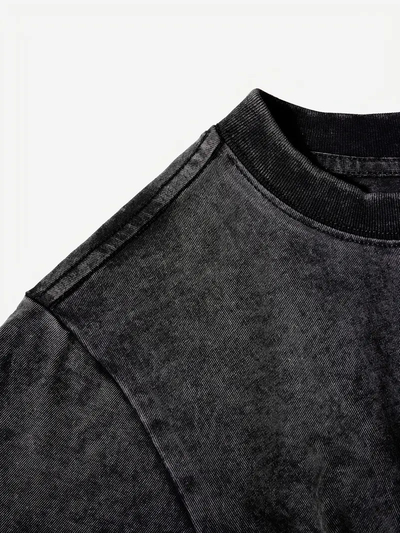 Baumwoll-T-Shirt mit Rundhalsausschnitt