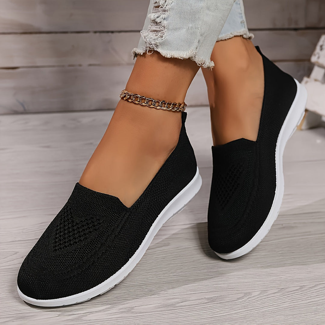 Einfarbige Gestrickte Sneaker Für Damen