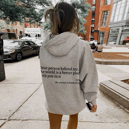 Hoodie mit Rücken-Spruch