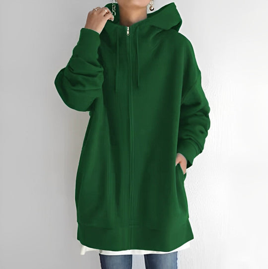 Fleece-Hoodie mit Reißverschluss