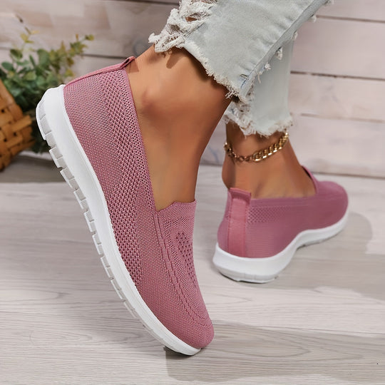 Einfarbige Gestrickte Sneaker Für Damen
