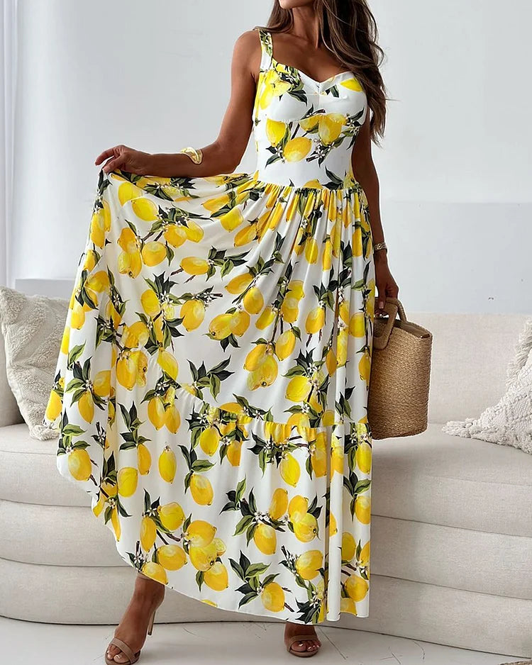 ShopNory | Riemchenkleid mit Zitronendruck