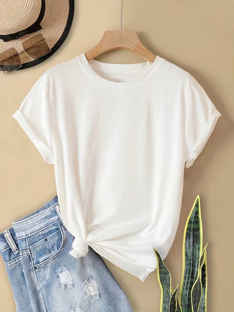 Schlichtes, einfaches Rundhals-T-Shirt