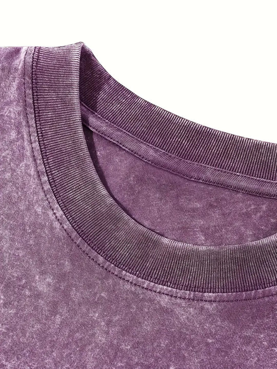 Baumwoll-T-Shirt mit Rundhalsausschnitt