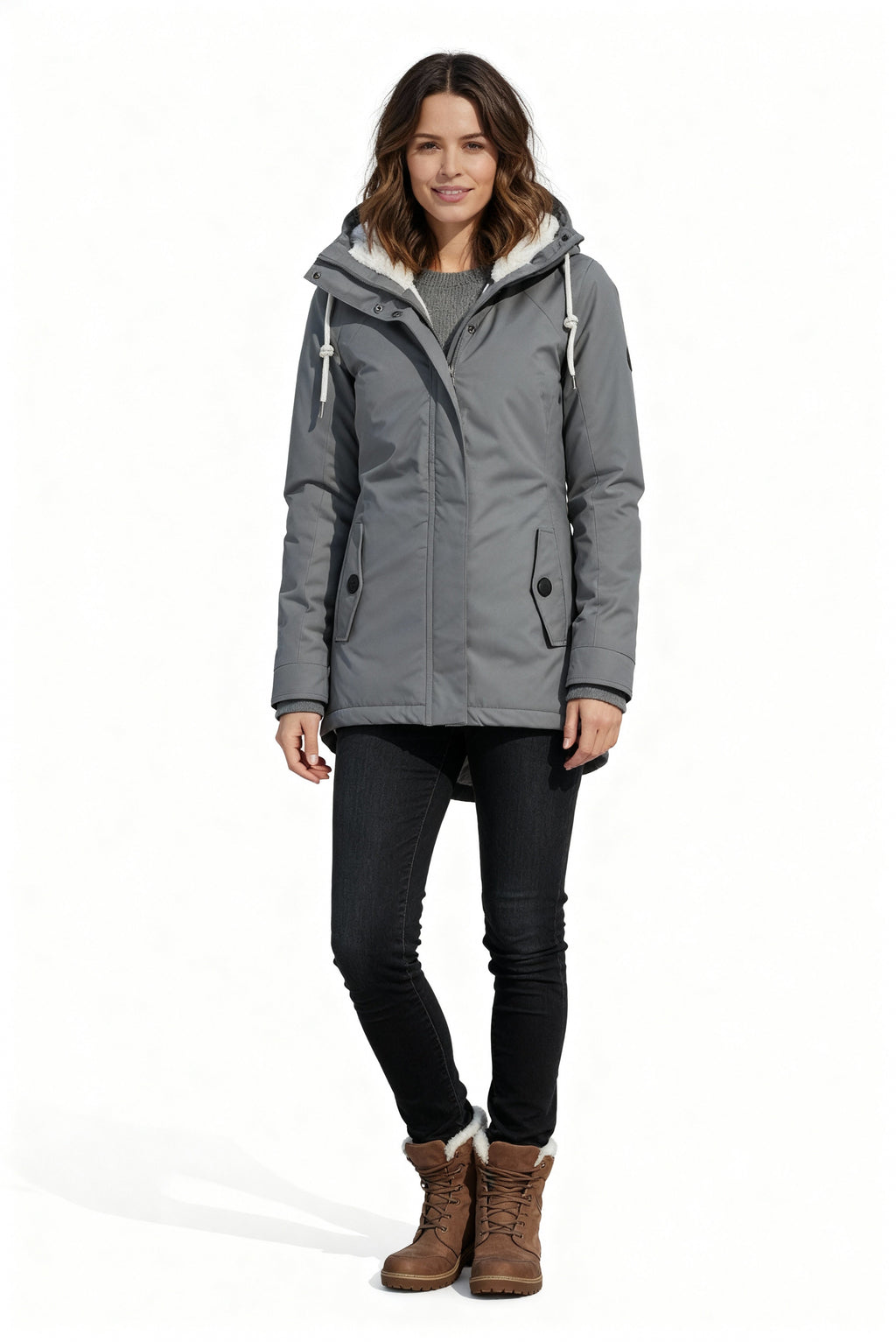 Lange Winterjacke mit Kapuze & Futter – Wasserfest, Warm & Komfortabel