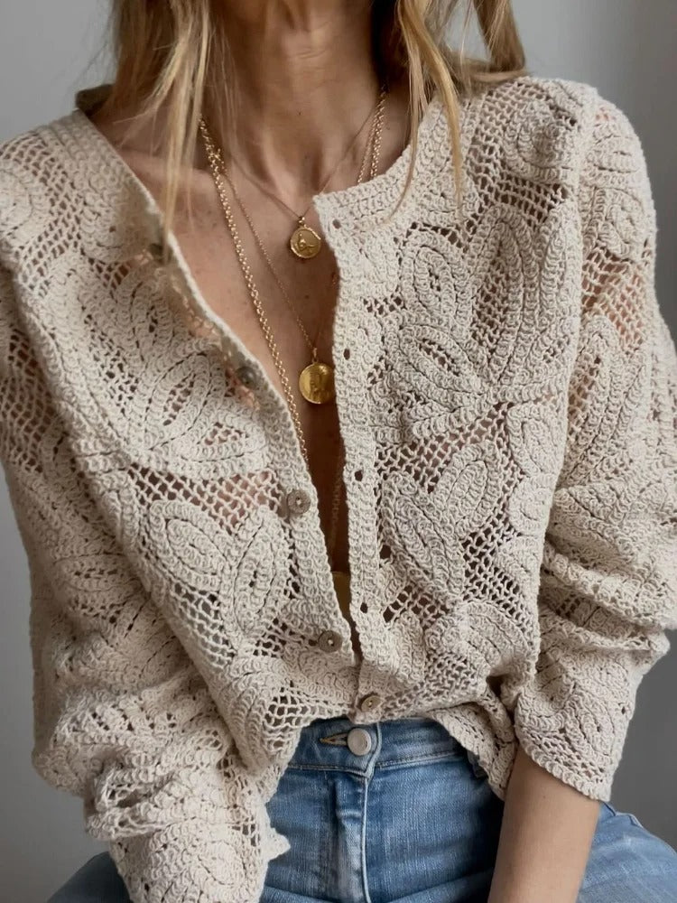 Handgehäkelte Strickjacke