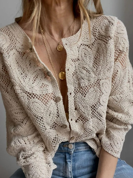 Handgehäkelte Strickjacke