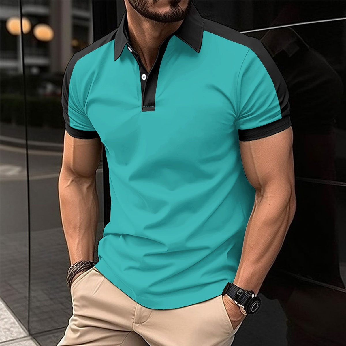 Großes Twill-Poloshirt