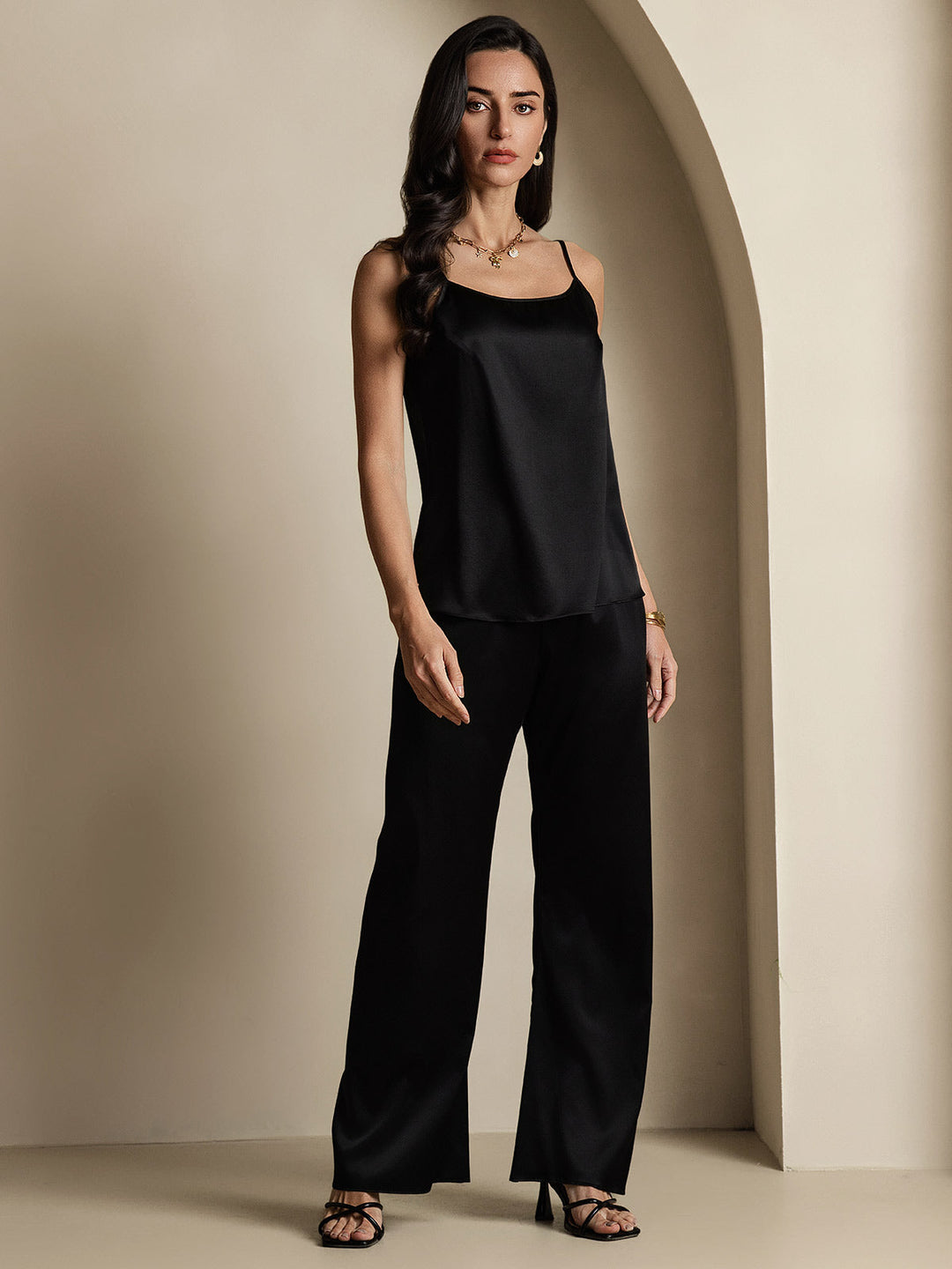 Seide Entspannt Spaghettiträger Camisole Top