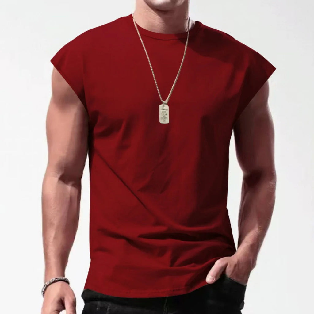 Einfarbiges Weste-T-Shirt